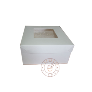 Cake Box White Square - Desserts Corner Online